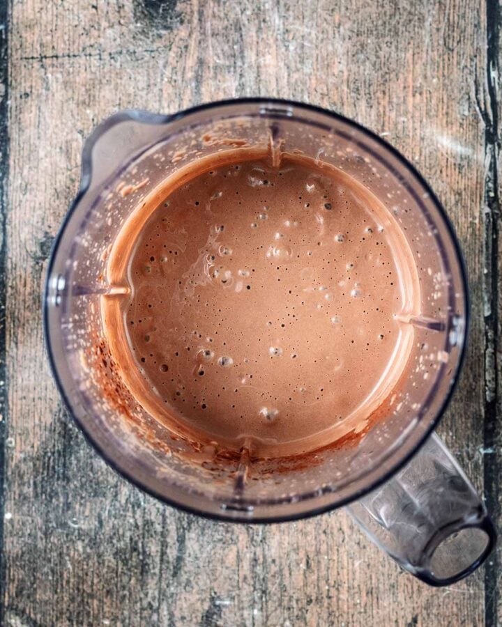 Everything blended together in the blender jug.