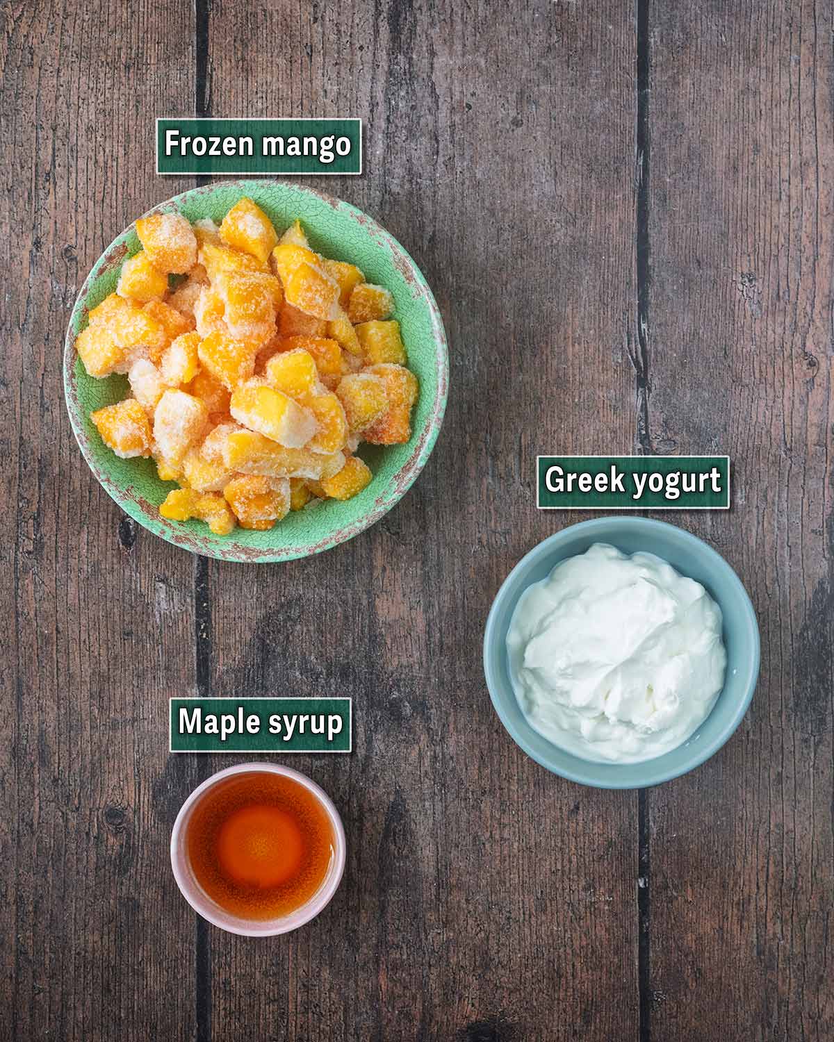 All the ingredients needed for this recipe with text overlay labels.