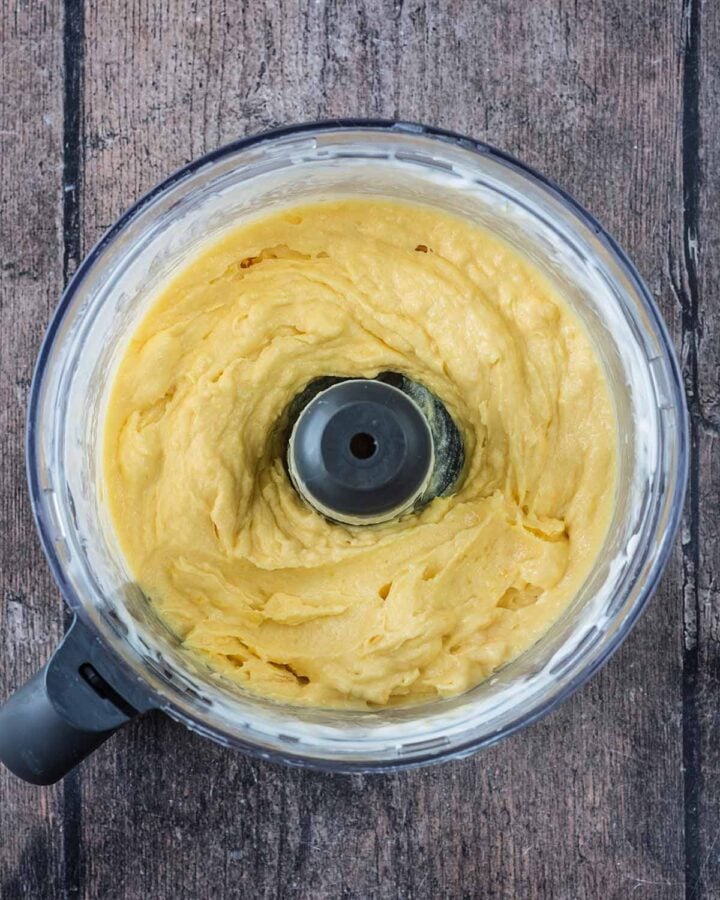 Everything processed in the food processor.
