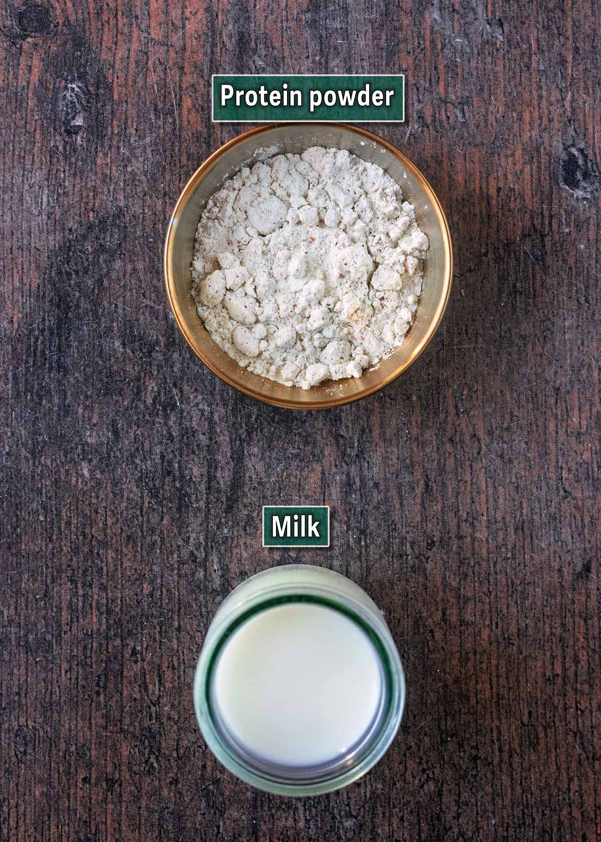 All the ingredients needed for this recipe with text overlay labels.