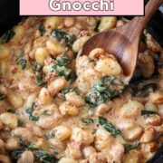 Creamy Butter Bean Gnocchi with a text overlay title.