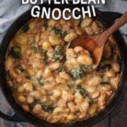 Creamy Butter Bean Gnocchi with a text overlay title.