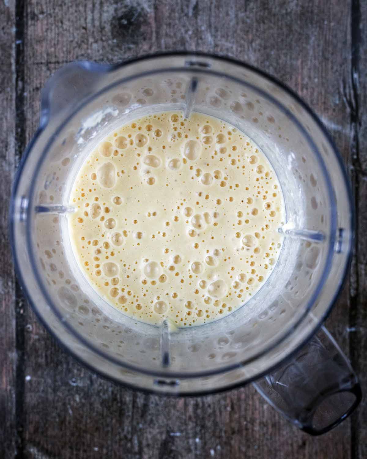 Everything blended in the jug.