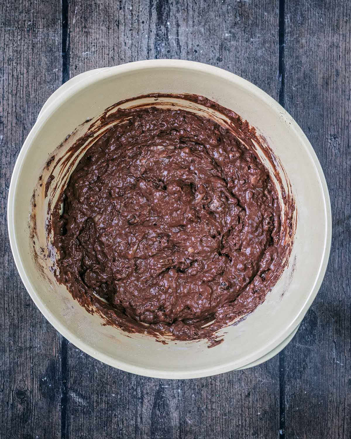 Everything mixed together in the bowl.