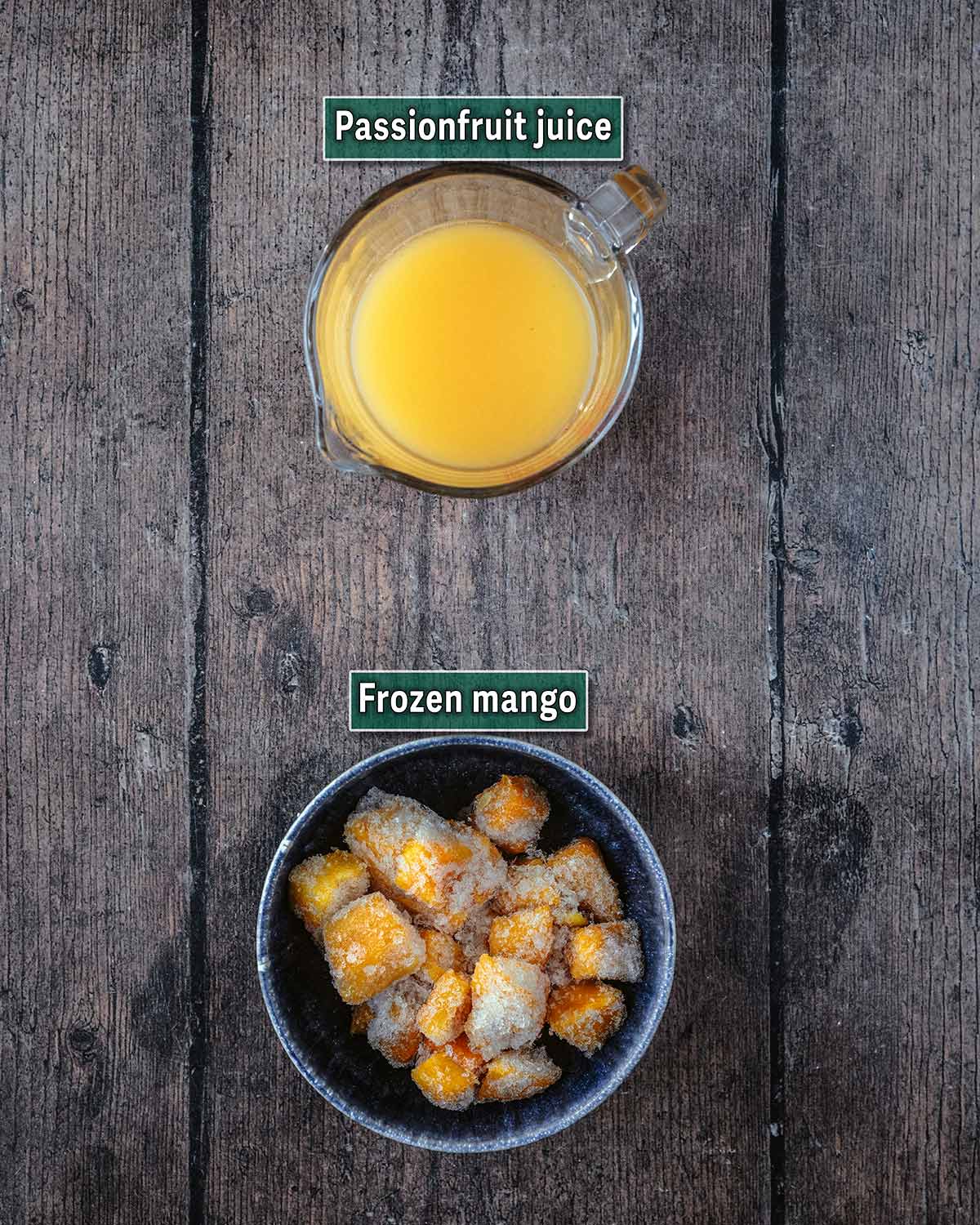 All the ingredients needed for this recipe with text overlay labels.