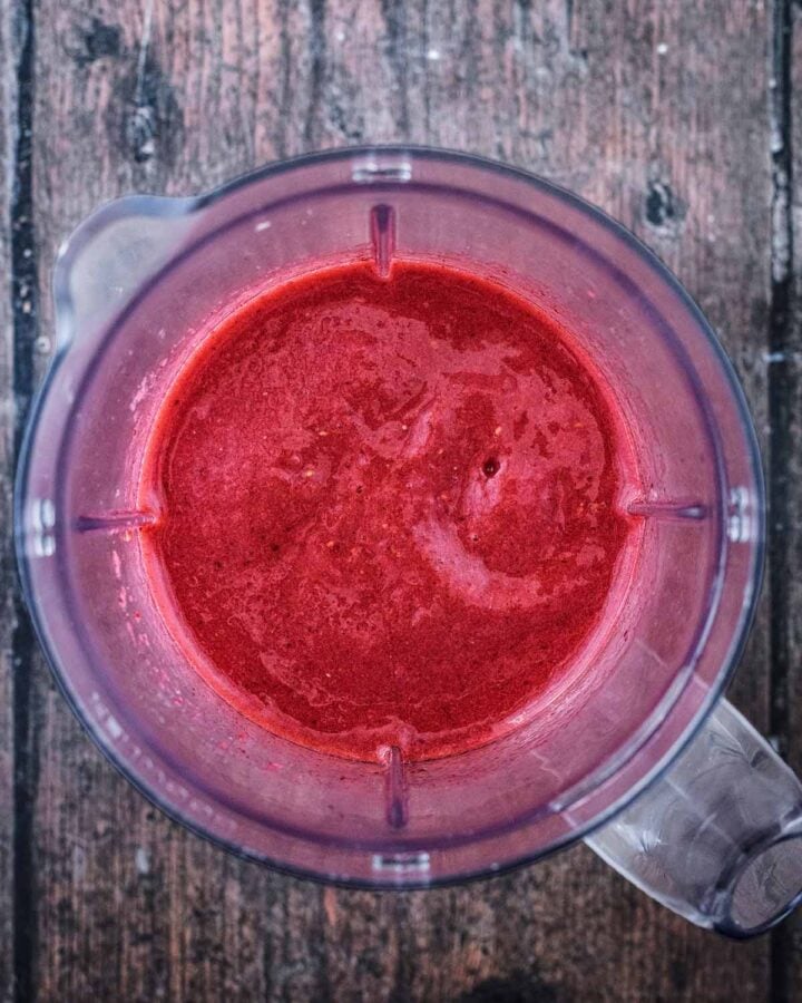 Everything blended together in the blender jug.