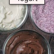 Floavoured yogurt with a text overlay title.