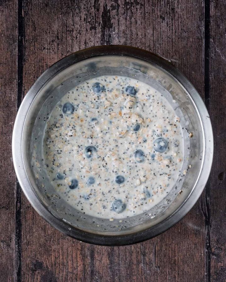 Everything mixed together in the bowl.