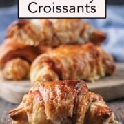 ham and cheese croissants with a text title overlay.
